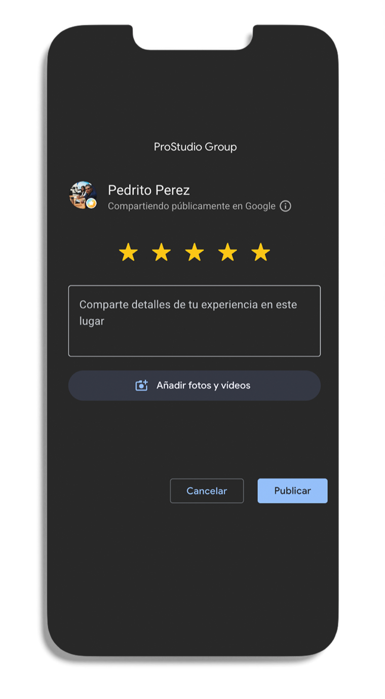 Publicar reseña en Google